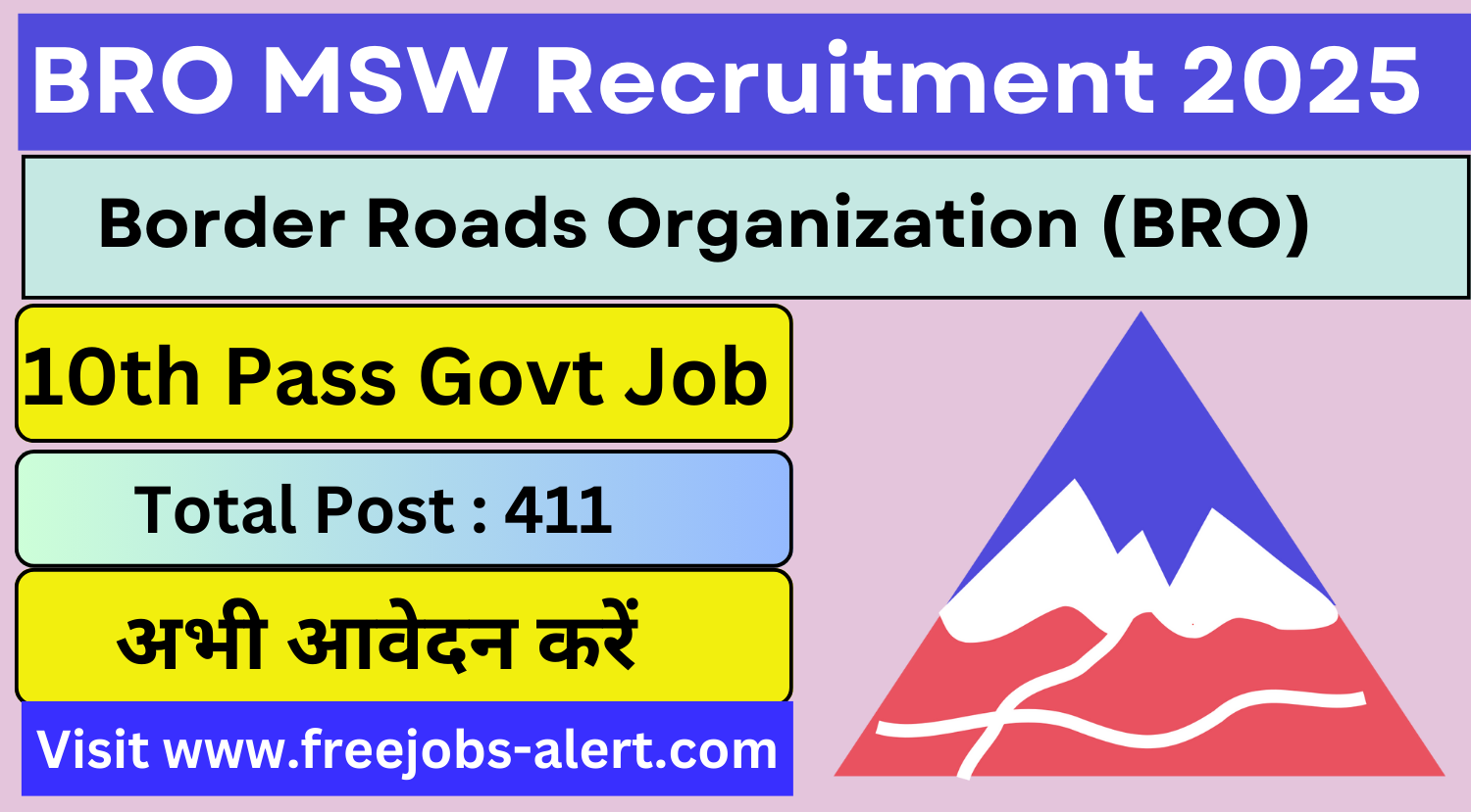 BRO MSW Recruitment 2025 Notification Out 411 Post and Download